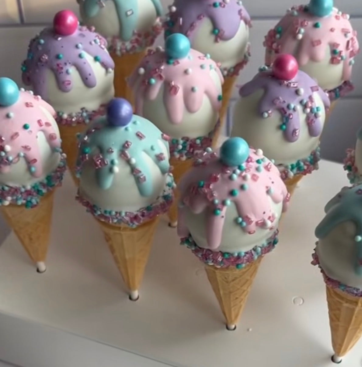 Candy Coated IceCream Cone Pops