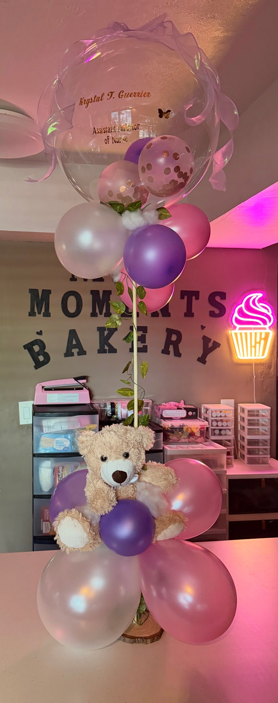 Personalized 2 Tier Boba Bubble Balloons